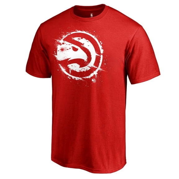 Men's Red Atlanta Hawks Splatter Logo T-Shirt