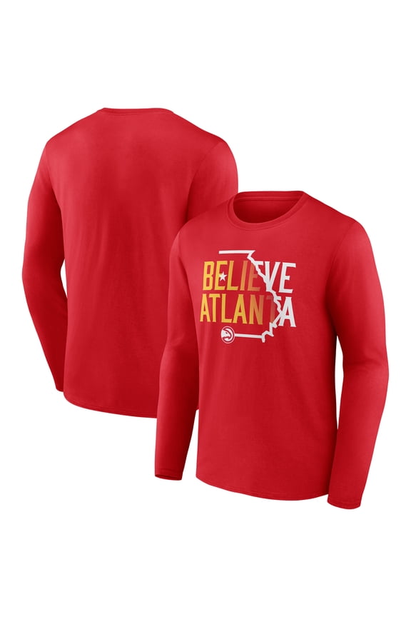 Men's Red Atlanta Hawks Team Pride Long Sleeve T-Shirt
