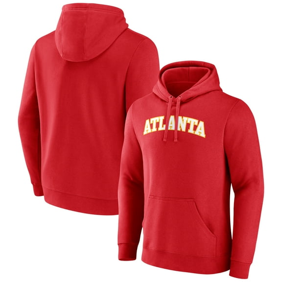 Men's  Red Atlanta Hawks Wordmark Pullover Hoodie