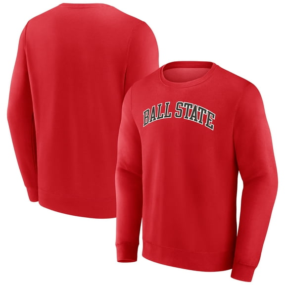 Men's Red Ball State Cardinals Short Name Fleece Pullover Sweatshirt