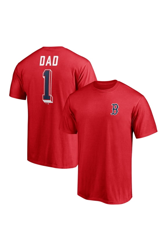 Men's Red Boston Red Sox Number One Dad T-Shirt