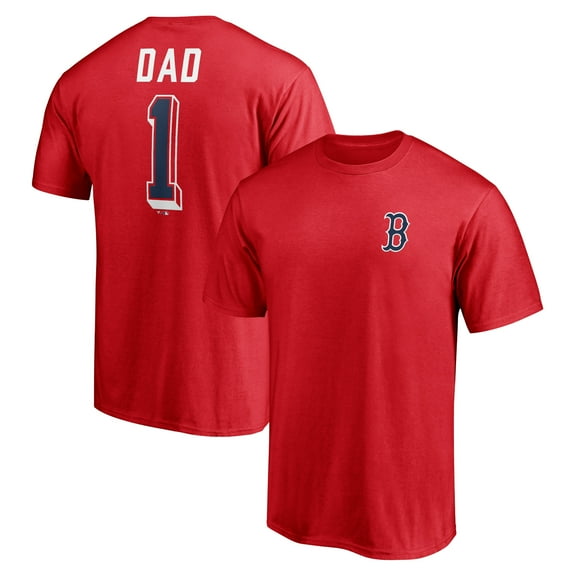 Men's Red Boston Red Sox Number One Dad T-Shirt