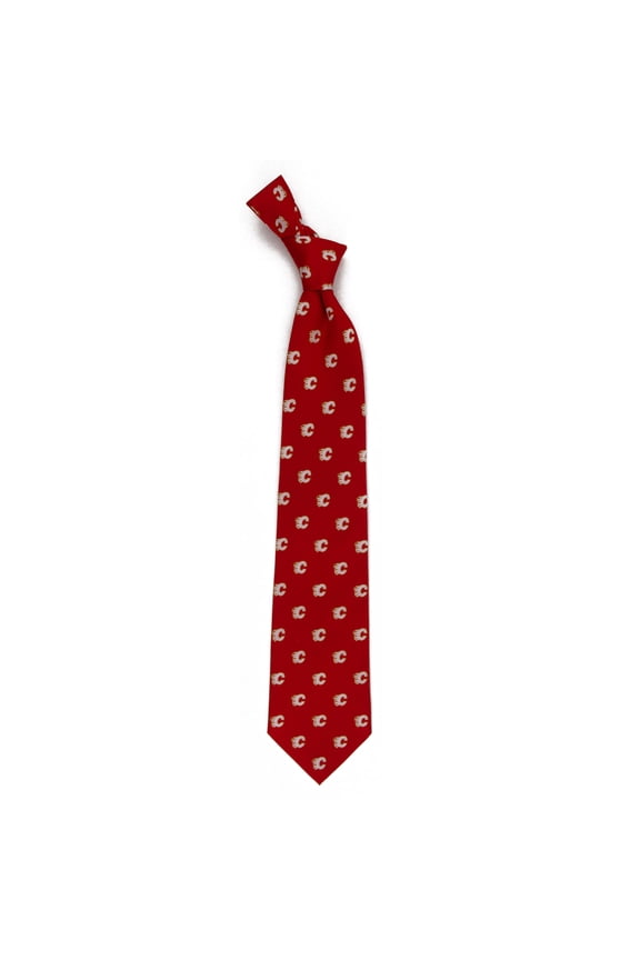 Men's Red Calgary Flames Echo Woven Silk Tie