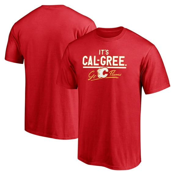 Men's Red Calgary Flames Hometown Collection Push Ahead T-Shirt