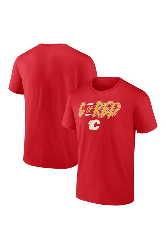 Men's Red Calgary Flames Ice Cluster T-Shirt
