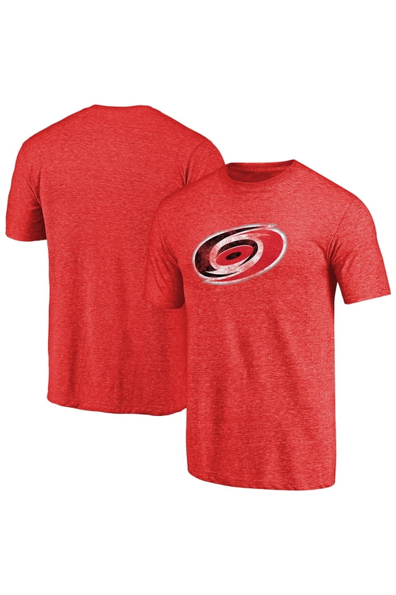 Men's Red Carolina Hurricanes Distressed Team Primary Logo Tri-Blend T-Shirt