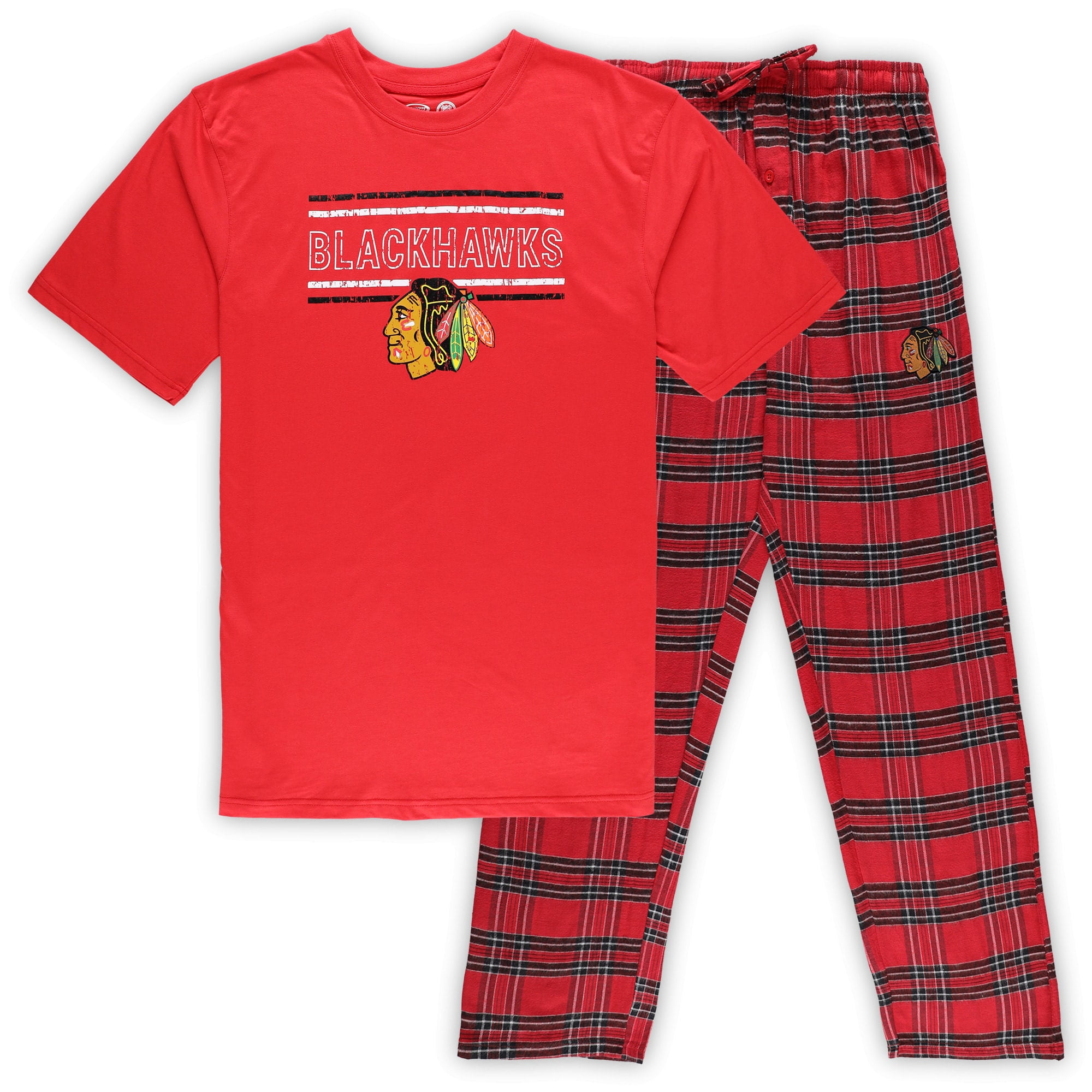 Men's Red Chicago Blackhawks Big & Tall TShirt & Pajama Pants Sleep