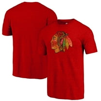 Men's  Red Chicago Blackhawks Distressed Tri-Blend T-Shirt