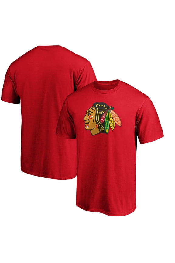 Men's Red Chicago Blackhawks Primary Logo Team T-Shirt