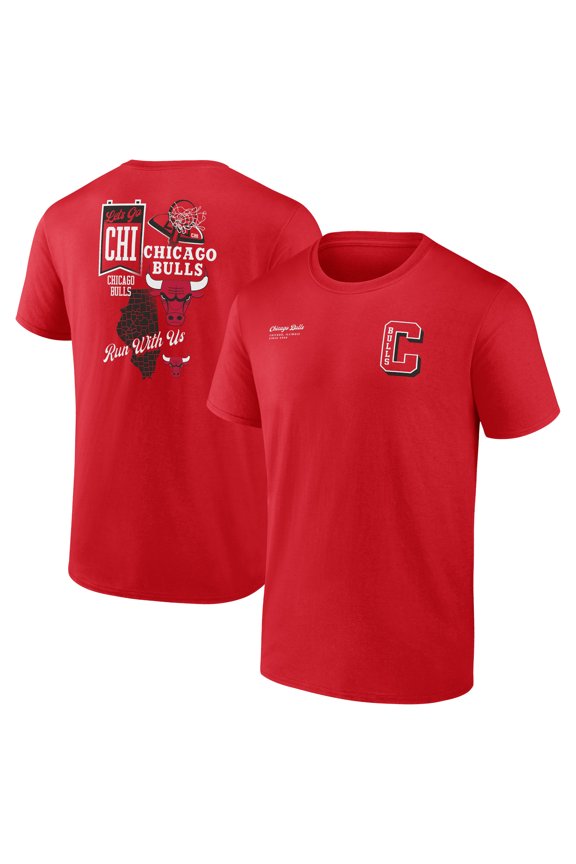 Men's Red Chicago Bulls Split Zone T-Shirt