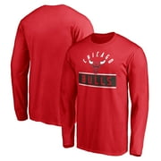Mens Red Chicago Bulls Team Arch Knockout Long Sleeve T-Shirt