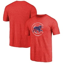 Men's Red Chicago Cubs Distressed Team 2 Tri-Blend T-Shirt