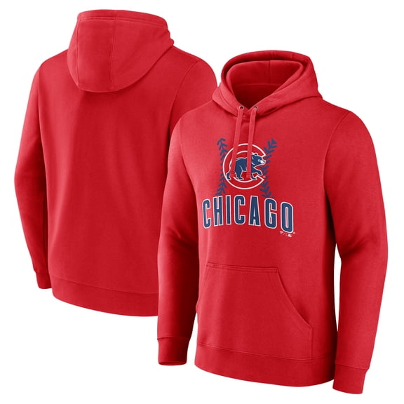 Men's Red Chicago Cubs Fastball Pullover Hoodie