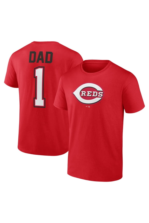 Men's Red Cincinnati Reds Father's Day #1 Dad T-Shirt