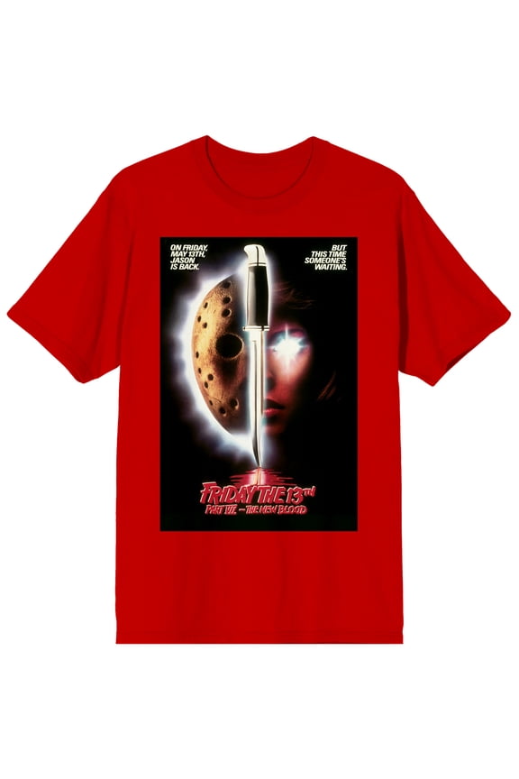 Men's Red Colored Graphic T-Shirt, Jason's Slasher Knife-S