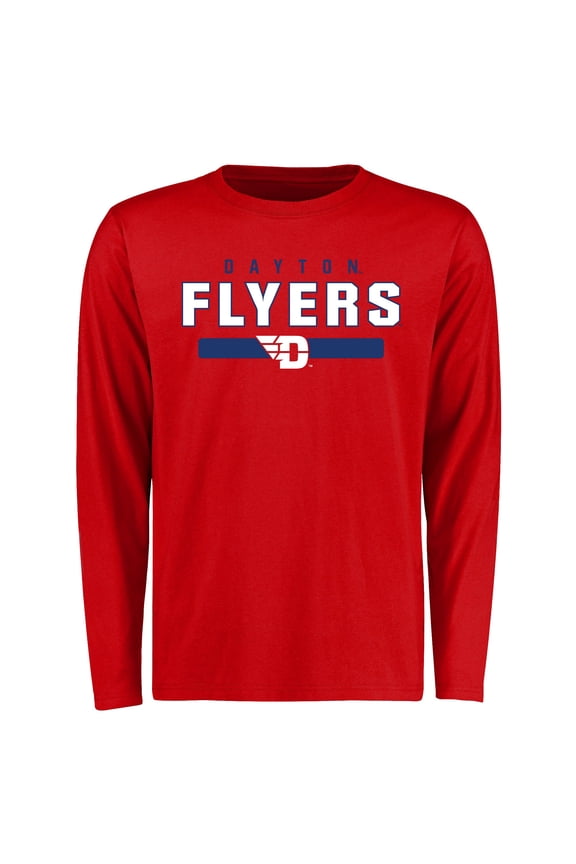 Men's Red Dayton Flyers Team Strong Long Sleeve T-Shirt