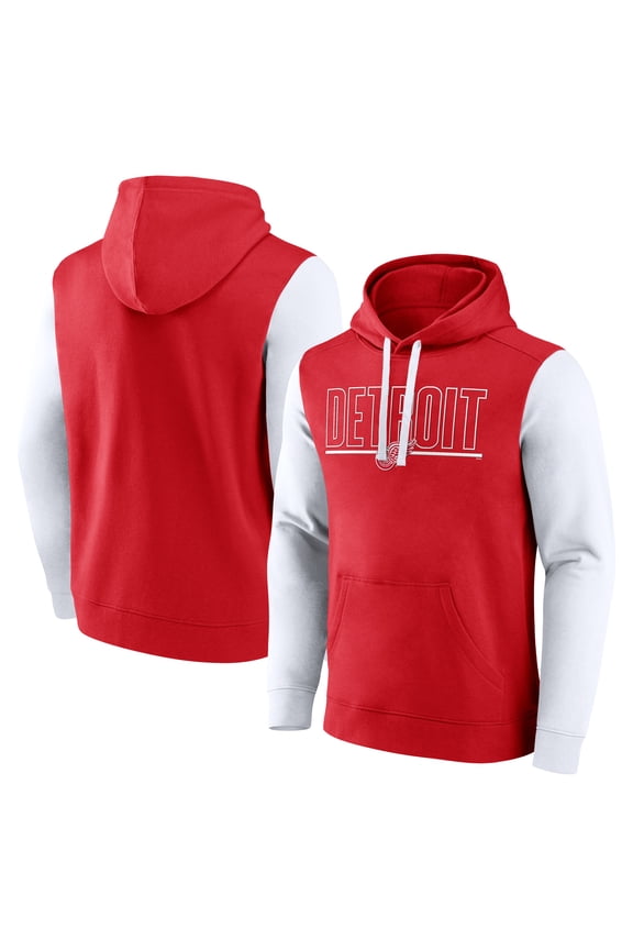 Men's Logo Athletic Red Detroit Red Wings Deliver Fleece Pullover Hoodie