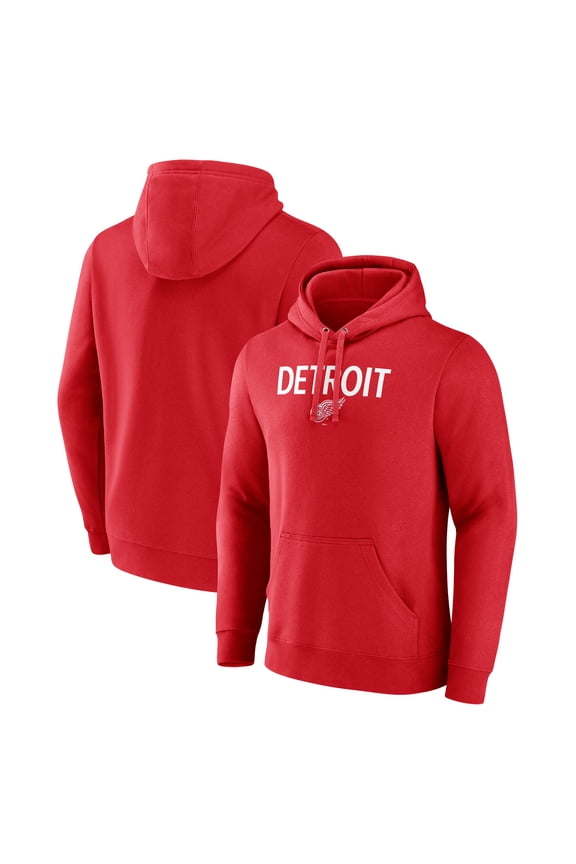 Men's Red Detroit Red Wings Primary Logo Pullover Hoodie