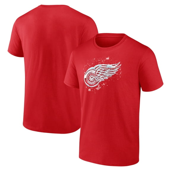 Men's  Red Detroit Red Wings Snow Logo T-Shirt