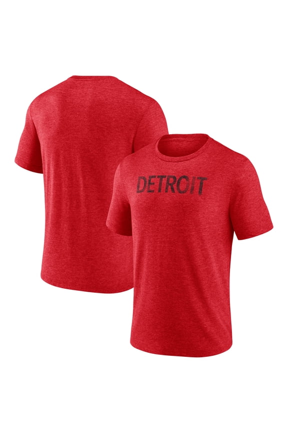 Men's Red Detroit Red Wings Wraparound Tri-Blend T-Shirt