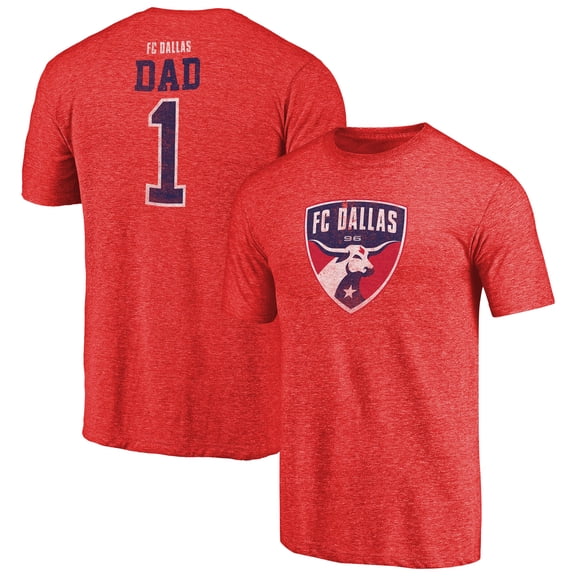 Men's Red FC Dallas Greatest Dad Tri-Blend T-Shirt