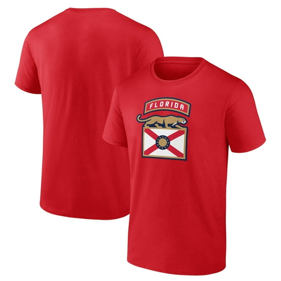 Men's Red Florida Panthers Shoulder Patch Logo T-Shirt