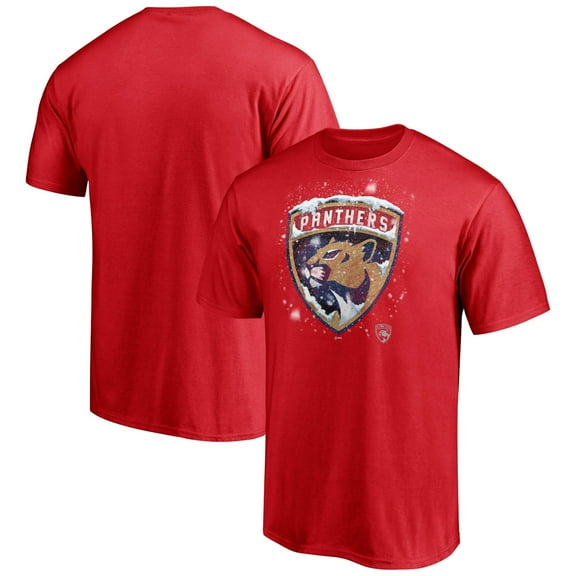 Men's Red Florida Panthers Snow Logo T-Shirt