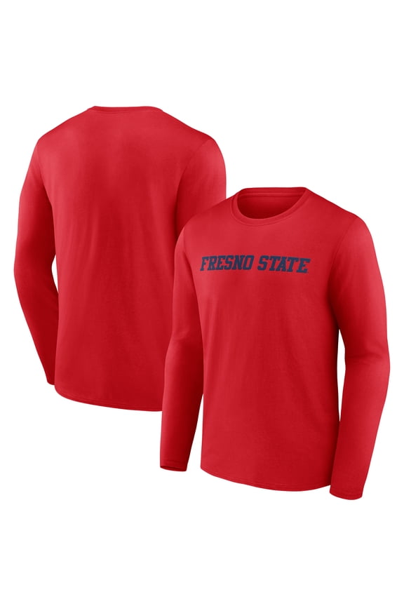 Men's Red Fresno State Bulldogs Arch Long Sleeve T-Shirt