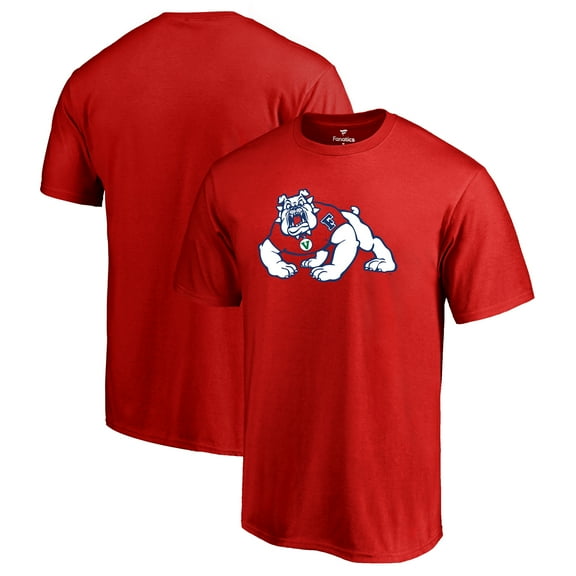 Men's Red Fresno State Bulldogs Primary Logo T-Shirt
