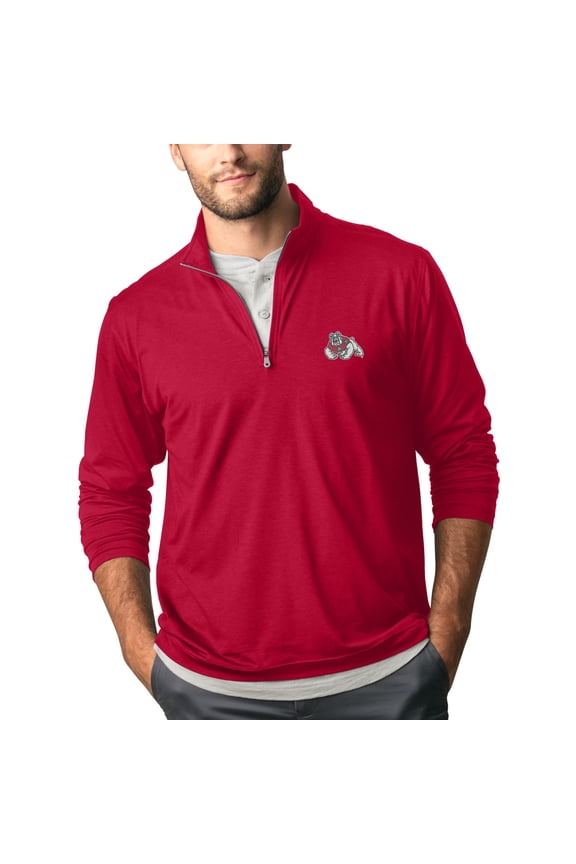 Men's Red Fresno State Bulldogs Zen Quarter-Zip Jacket