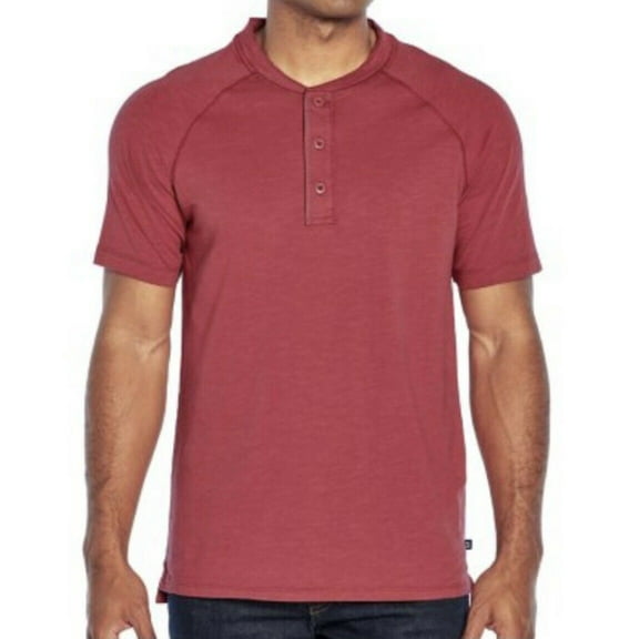 Men's Red GAP Short Sleeve Button Front Henley Tee Size Small