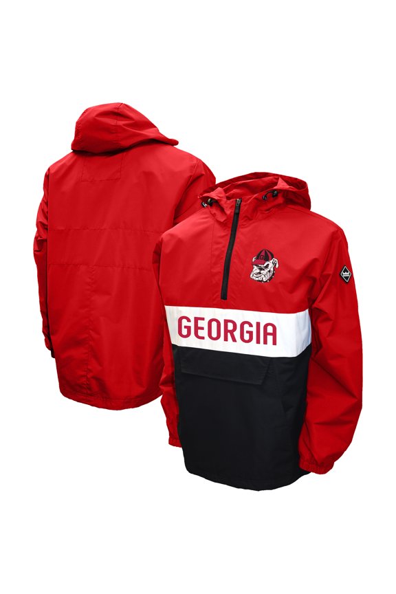 Men's Red Georgia Bulldogs Alpha Anorak Half-Zip Pullover Jacket