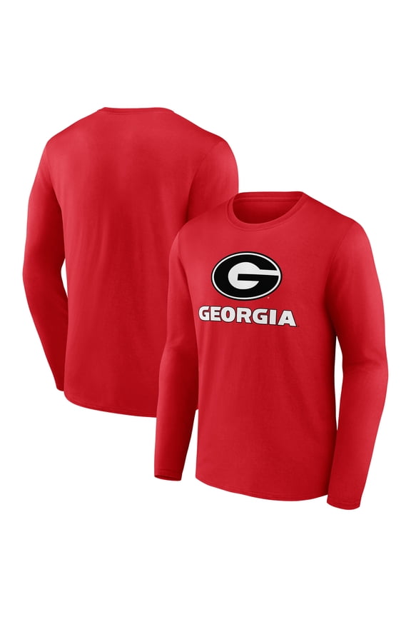 Men's Red Georgia Bulldogs Lockup Team Long Sleeve T-Shirt