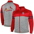 thumbnail image 1 of Men's Red/Heather Gray St. Louis Cardinals Big & Tall Raglan Full-Zip Track Jacket, 1 of 3