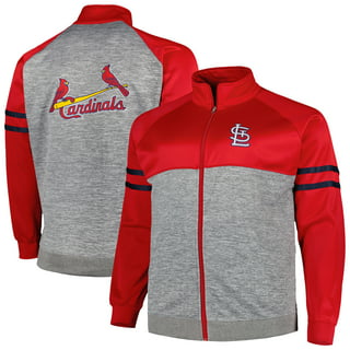 Men's Mitchell & Ness Navy/Red St. Louis Cardinals Big Tall Coaches Satin Full-Snap Jacket