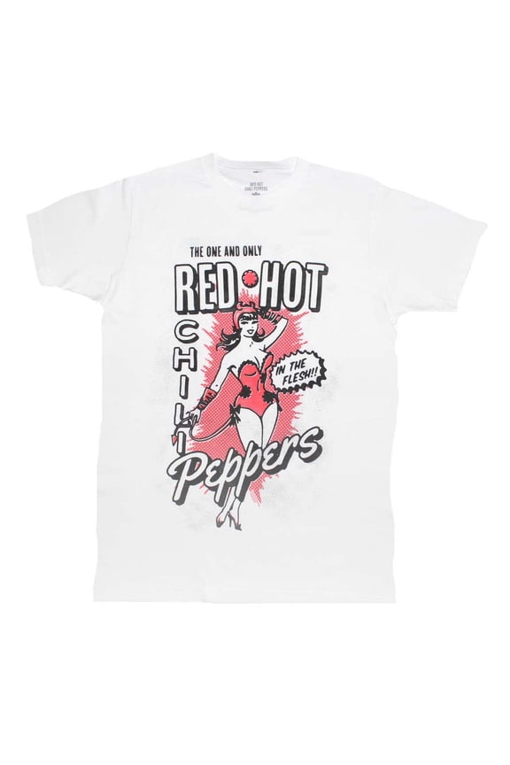 Men's Red Hot Chili Peppers In The Flesh T-shirt Small White