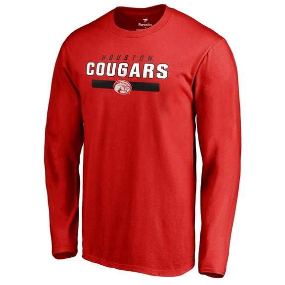 Men's Red Houston Cougars Team Strong Long Sleeve T-Shirt