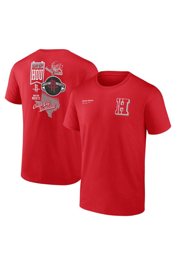 Men's Red Houston Rockets Split Zone T-Shirt