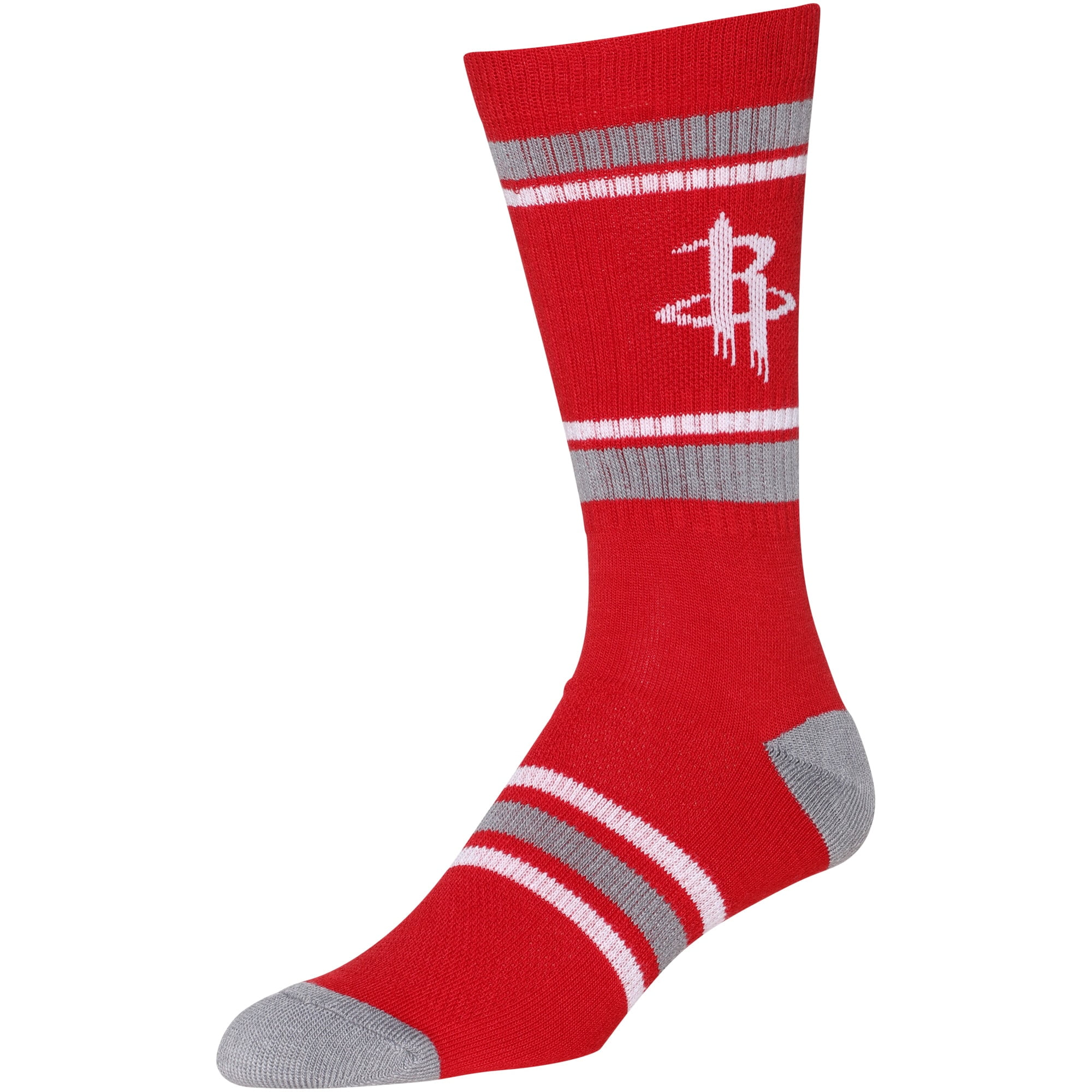 Men s Red Houston Rockets Stripe Crew Socks Walmart