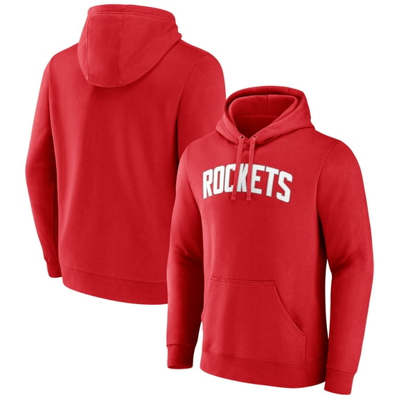 Men's  Red Houston Rockets Wordmark Pullover Hoodie