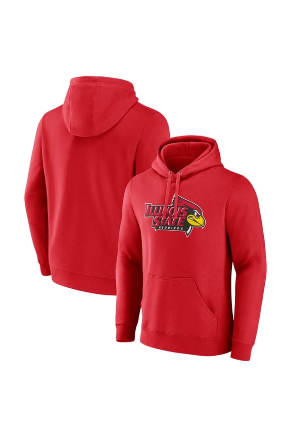 Men's Red Illinois State Redbirds Primary Logo Pullover Hoodie