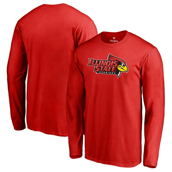 Men's Red Illinois State Redbirds Primary Team Logo Long Sleeve T-Shirt