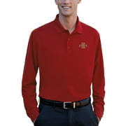 Mens Red Iowa State Cyclones Vansport Omega Long Sleeve Solid Mesh Tech Polo