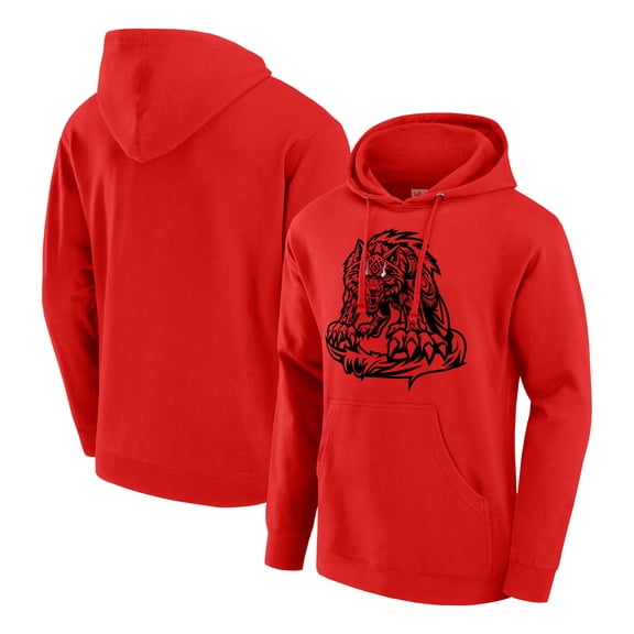 Men's Red Jacob Fatu Tribal Wolf Pullover Hoodie