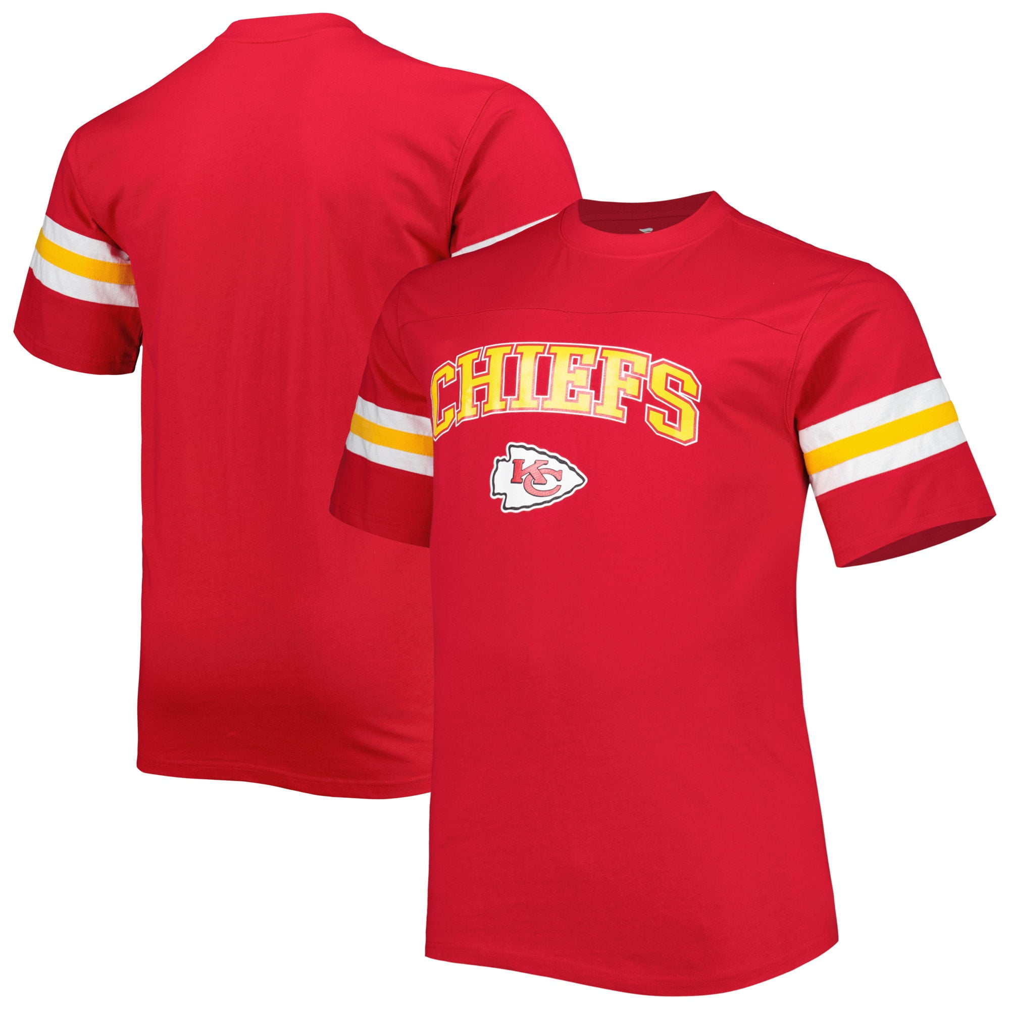 Men's Red Kansas City Chiefs Big & Tall Arm Stripe T-Shirt - Walmart.com