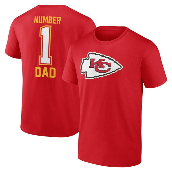 Men's Red Kansas City Chiefs Father's Day #1 Dad T-Shirt