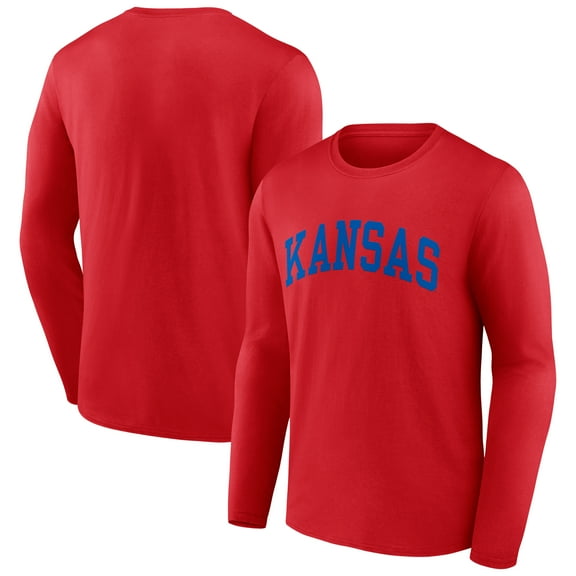Men's Red Kansas Jayhawks Arch Long Sleeve T-Shirt