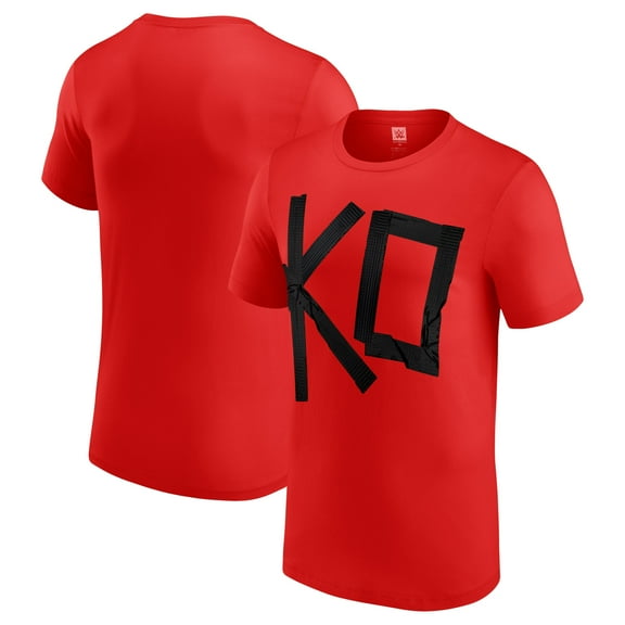 Men's Red Kevin Owens KO Black Tape T-Shirt