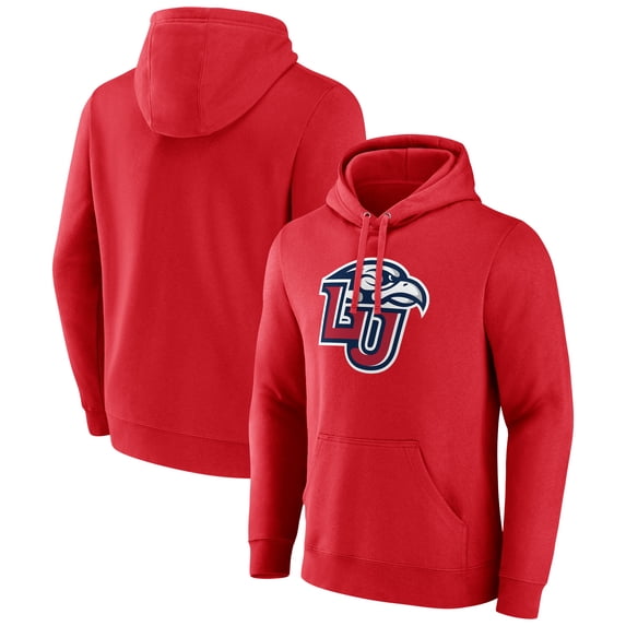 Men's Red Liberty Flames Primary Logo Pullover Hoodie
