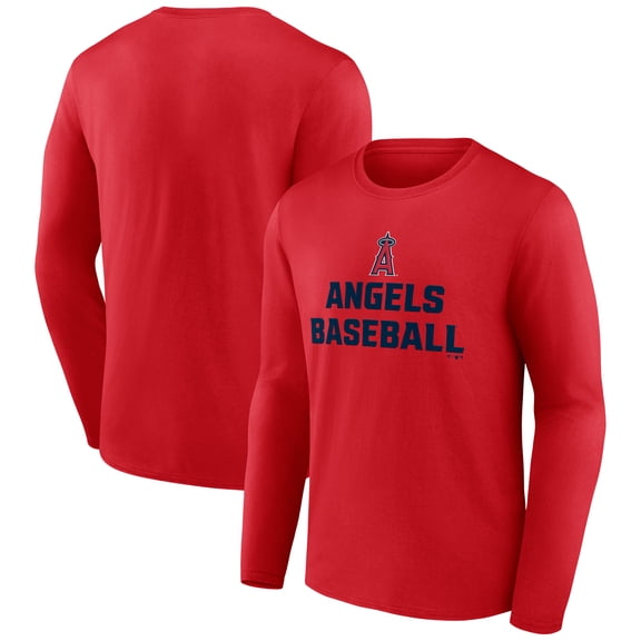 Men's Red Los Angeles Angels Let's Go Long Sleeve T-Shirt